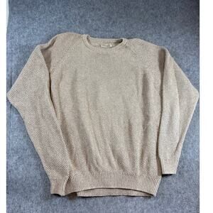 VINTAGE 90s St Johns Bay Sweater Mens XL Beige Knit Pullover Cozy Minimalist